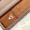 Collar con borla en forma de corazón y lazo estilo Xiaohongshu para mujer, lujo ligero, moderno, exquisito, diseño dulce, cadena versátil para la clavícula