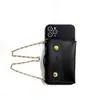 Para iPhone13 cadena de cordón de color sólido Nuevo estuche de tarjeta billetera funda de teléfono Apple 12 funda protectora para mujer