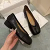 Versión de piel de oveja~2026 nuevos zapatos planos de ballet de punta dividida con diseño plisado, zapatos slip-on de cuero genuino estilo coreano para mujer