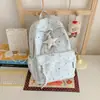 Mochila Estilo Coreano Chica Dulce Suave Reductora de Edad Verano Viaje Almacenamiento Mochila Pequeña con Degradado de Luz Estelar Baja Saturación Fresca y Delicada