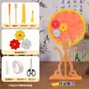 Estilo Chinês Ventilador de Bambu Pacote de Material DIY Férias de Verão Atividades para Crianças Ventilador Artesanal Antigo de Verão Adesivos Bordados