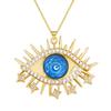 Collar de Diseño Nicho con Colgante de Ojo del Diablo Exagerado Personalizado Retro Literario de Venta Caliente Europeo y Americano