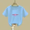 2377# Roupa Infantil de Algodão Camiseta de Manga Curta para Meninas Manga Meia Manga para Crianças Top para Crianças Maiores Verão Novo Top de Desenho Animado