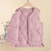 Chaleco de plumón y algodón para otoño e invierno para mujeres de mediana edad y mayores, capa interior ajustada, chaleco ligero con cremallera para mujer, chaleco transfronterizo