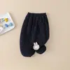 Pantalones Gruesos de Forro Polar para Niñas con Estampado Floral Pequeño, Ropa Exterior de una Pieza Gruesa de Forro Polar Suelta para Otoño/Invierno, Pantalones de Chándal de Invierno Elegantes para Bebés y Niños Pequeños