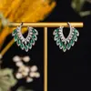 Brincos Europeus e Americanos Personalizados Transfronteiriços para Mulheres, Brincos Longos com Franjas, Luxo Acessível, Alto Padrão, Indústria Pesada, Brincos Geométricos de Folha de Diamante