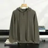 Nuevo Producto de Invierno: Suéter de punto casual holgado para hombre con media cremallera y capucha, color liso, sudadera juvenil, disponible al por mayor
