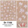 Novos Adesivos de Manicure Popular com Laço Embossado 5D Redanco Adesivos Estéreo para Unhas Dr-1167