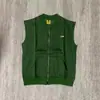 Chaleco Sin Mangas con Cremallera y Letras Bordadas Alcatraz Corteiz Marca Europea y Americana de Moda High Street Traje Deportivo y de Ocio Ins