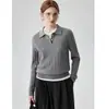 Suéter 100% lana para mujer, nueva colección otoño 2026, polo liso casual y minimalista, elegante suéter de punto trenzado