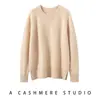Nuevo Suéter de Cachemira para Mujer Otoño/Invierno 2026 Cuello Redondo Engrosado Holgado Capa Interior Capa Base Suéter de Manga Larga Tejido de Punto