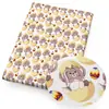Tela fina de algodón y poliéster o lona de poliéster con conejitos lindos, material para bolsa DIY, mantel de dormitorio, 1Yc48873