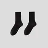 Calcetines Deportivos Altos Blancos para Mujer de Primavera y Otoño de Algodón Puro para Adultos Sin Costuras Antibacterianos Desodorantes Calcetines para Mujer