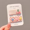 Nuevo Pinza para el Cabello de Caramelo a Cuadros Dulce Estilo Coreano para Niños, Pinza Lateral de Botón Linda para Flequillo, Pinza de Tela para Romper el Cabello