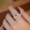 Anillo de Perla Swarovski Aquamarina para Mujer, Anillo para Dedo Índice, Moderno y Único, Lujo Ligero con Sensación de Alta Gama, Plata Pura Microincrustada