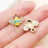 Colgantes Mixtos de 20 Estilos de Goteo de Aceite Blanco K/Kc Abeja Dorada Panal de Abeja Aleación para Pulsera DIY Llavero Accesorios de Joyería