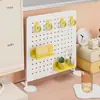 Estante de escritorio de tablero perforado de pie, se puede colocar en escritorios de dormitorio, organizador de almacenamiento sin taladro, estante decorativo, soporte de exhibición