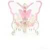 Libro de Mensajes para Invitados de Madera con Mariposa Rosa Regalo para Ceremonia de Mayoría de Edad, Libro de Mensajes para Invitados Estilo Princesa con Marco de Madera para Firma