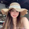 Sombrero de Paja para Mujer, Sombrero de Sol de Verano, Estilo Coreano, Moderno, para la Playa, Ala Ancha, Protector Solar Anti-UV, Plegable, Sombrero de Playa