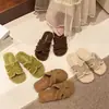 Nuevas pantuflas de lana de cordero con forma de H para mujer, ideales para otoño e invierno, aptas para usar al aire libre, con suela plana y suave, forro de felpa, cálidas, modernas y versátiles.