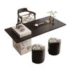 Mesa de Té de Pizarra para Balcón de Lujo Ligero Personalizada, Mesa de Café para Sala de Estar del Hogar, Mesa de Té para Oficina, Juego Completo de Mesa de Té y Juego de Mesa de Té