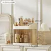 Caja de almacenamiento de maquillaje transfronteriza, caja de almacenamiento de cosméticos de escritorio de gran capacidad, gabinete de almacenamiento a prueba de polvo para productos de cuidado de la piel, estante de almacenamiento