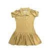Estilo Novo de Primavera Vestido Retro Slim Fit Gola Polo Estilo Ins Manga Curta Lapela Casual Versátil Vestido Curto para Exterior