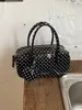 Bolso Boston Transfronterizo de Lujo Ligero, Fresco y Dulce, Bolso Cruzado Diario de Estilo Coreano, Color Bloqueado, Bolso de Hombro con Lunares para el Trabajo