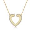 Quente Transfronteiriço Prata de Lei S925 Pingente Feminino Dourado Areia em Forma de Coração Design de Colar de Coração Dourado Mesma Joia de Grande Marca