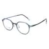 Armazón de Gafas para Estudiante Adolescente para Mujer, Armazón Redondo Azul Transparente, Armazón de Gafas para Miopía, Gafas Ultraligeras y Cómodas de Acero Plástico de Tungsteno y Carbono para Hombre