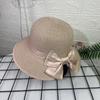 Nuevo Estilo Sombrero de Paja con Lazo Dividido en la Espalda Sombrero de Sol de Verano para Mujer Sombrero de Sol para Vacaciones en la Playa Sombrero de Pescador