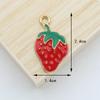 Accesorios de joyería DIY, colgante de aleación con forma de gota de fresa, manzana, fruta, planta, collar, pulsera, pequeños accesorios, llavero