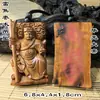 Colgante de madera de azufaifo Lajiao natural, amuleto de madera de azufaifo con cinabrio hecho a mano, colgante de cuello, colgante portátil