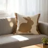 Fronha de coelhinho da Páscoa bordada em algodão e linho transfronteiriça, capa de almofada decorativa, decoração festiva e elegante para casa