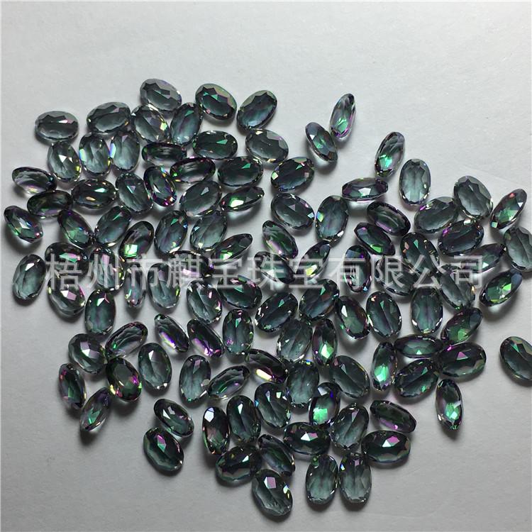 天然水晶电镀七彩4*6旦形