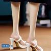 Pantuflas de Tacón Alto con Pedrería para Mujer, Nuevo Estilo Verano 2026, Plataforma Impermeable Suave, Sandalias Cómodas de Tacón Grueso