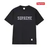 Camiseta de Algodón Pesado Moda Americana Transfronteriza Estampado de Letras Supreme Cuello Redondo Manga Corta Unisex Holgada Casual para Hombres y Mujeres