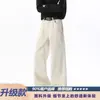 Jeans de algodón lavado de pierna recta para hombre, nuevo estilo americano de primavera y otoño, modernos, versátiles, holgados, casuales, pantalones básicos de pierna ancha