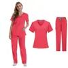 Roupas de Lavar à Mão Transfronteiriças Femininas de Secagem Rápida Manga Curta Roupas Cirúrgicas Roupas de Trabalho de Enfermeira e Médico Roupas de Trabalho de Hospital de Animais terno