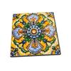 Azulejos Pequeños de Flores Amarillas 100X100 Azulejos de Flores Brillantes Esmaltados Mediterráneos Azulejos de Pared para Friso de Cocina Lavabo
