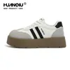 Zapatillas Deportivas de Entrenamiento Alemanas de Plataforma Gruesa para Mujer, Nuevas de Invierno 2025, Retro Casual, Zapatos Blancos que Aumentan la Altura