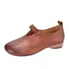 Otoño 2026 Nuevos Mocasines Retro de Piel Genuina con Suela de Goma, Suela Suave, Punta Redonda, Transpirables, Cómodos, No Cansan los Pies, Mocasines sin Cordones