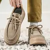 Zapatos de Hombre, Casual Primavera y Otoño Estilo Hong Kong Retro de Caña Baja Zapatillas Deportivas, Nuevos Zapatos Deportivos Trendy con Cordones de Suela Gruesa para Hombre