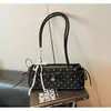 Bolso Transfronterizo de Moda Estilo Coreano para Mujer, Nuevo Bolso Baguette de Lunares con Lazo, Bolso de Hombro Elegante y de Moda