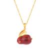 Pingente de coelho de ágata vermelha S925 banhado a ouro prata coelho de jade fofo colar fada conjunto de joias de alta qualidade luxo leve