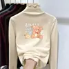 Ropa interior térmica para niñas Top con volantes para niños Se puede usar por fuera Elegante ropa interior de terciopelo alemán Ropa de otoño e invierno para niñas pequeñas