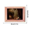 FGMZCT034-036 Marco de fotos luminoso navideño transfronterizo imán para refrigerador decoración navideña imán magnético de madera para refrigerador
