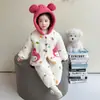 Pijama Quente de Veludo Coral para Meninas Pode Ser Usado Fora no Inverno, Roupas de Casa de Flanela para Crianças, Conjunto Espesso e Moderno para Bebê