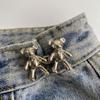 Pantalones de Oso Pequeño cambio de cintura pequeño para mujer artifacto adelgazante de cintura pin clip para jeans Broche de botón ajuste de apriete pequeño de cintura