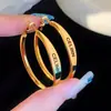Pendientes de Aro Grandes Dorados de Alta Gama para Mujer, Retro Elegantes de Alta Gama, Pendientes Atmosféricos Exagerados Europeos y Americanos, Pendientes Versátiles